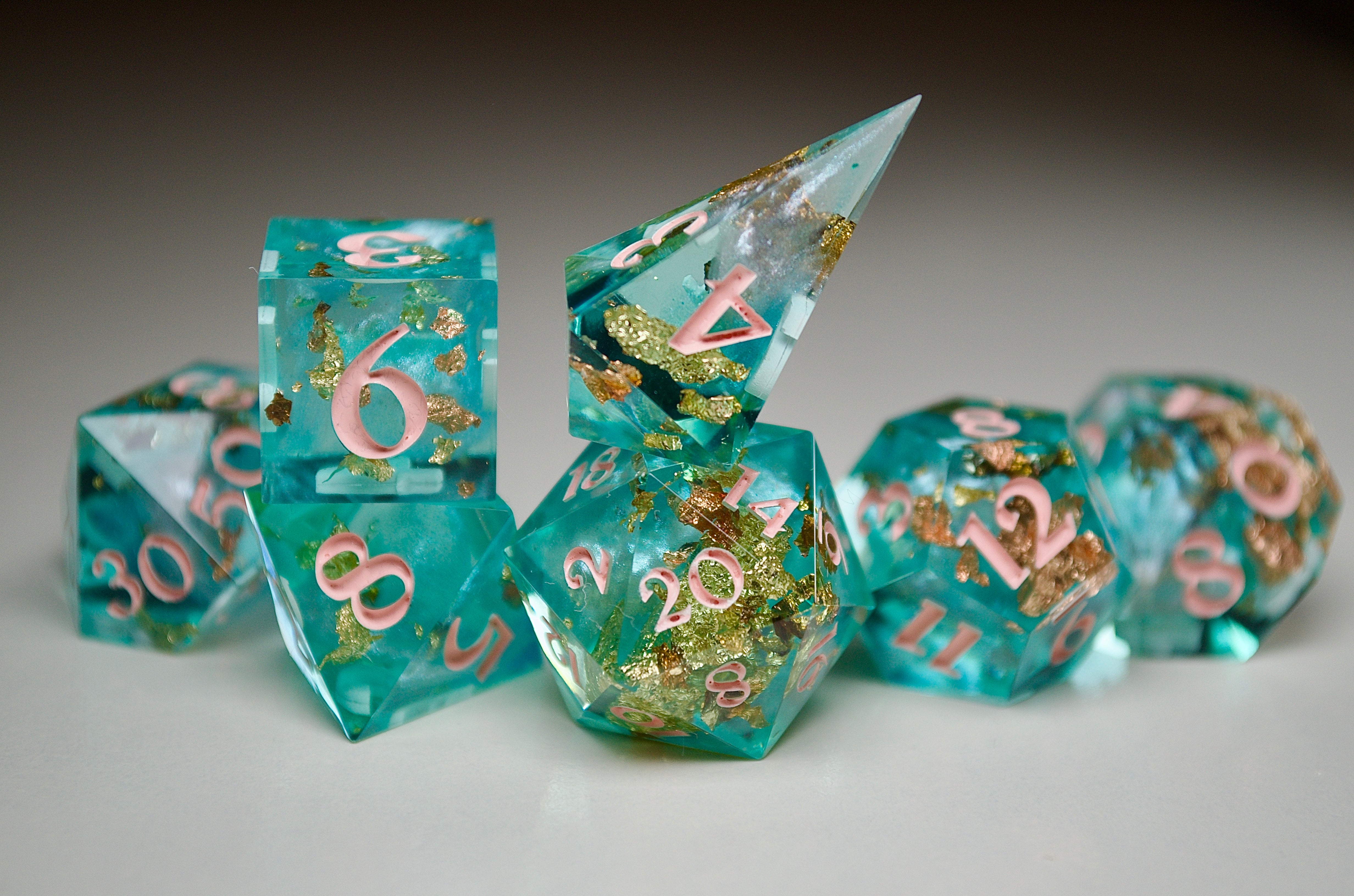 Rainfall - 10 piece handmade buy dice set