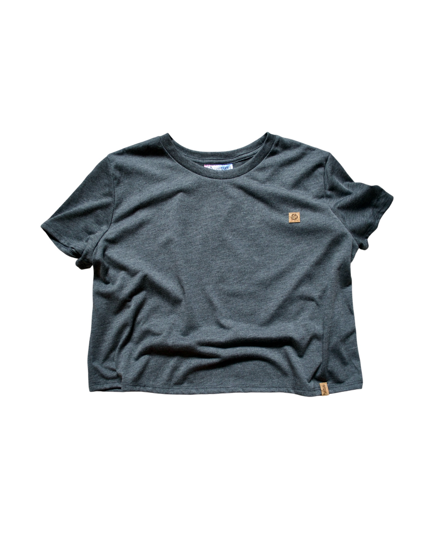 LADIES CROP TEE - HEATHER GREY