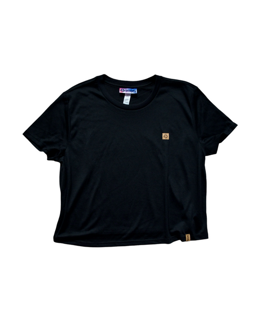 LADIES CROP TEE - BLACK